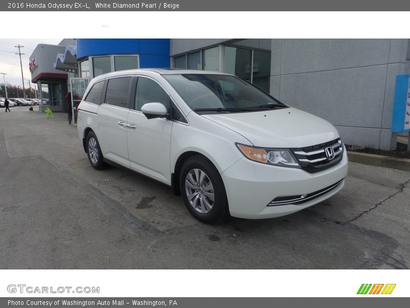 White Diamond Pearl / Beige 2016 Honda Odyssey EX-L
