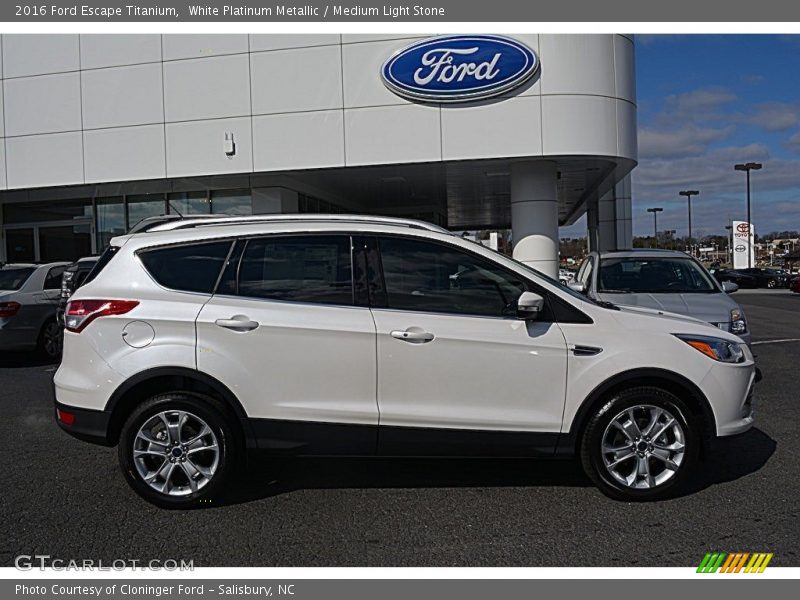 White Platinum Metallic / Medium Light Stone 2016 Ford Escape Titanium