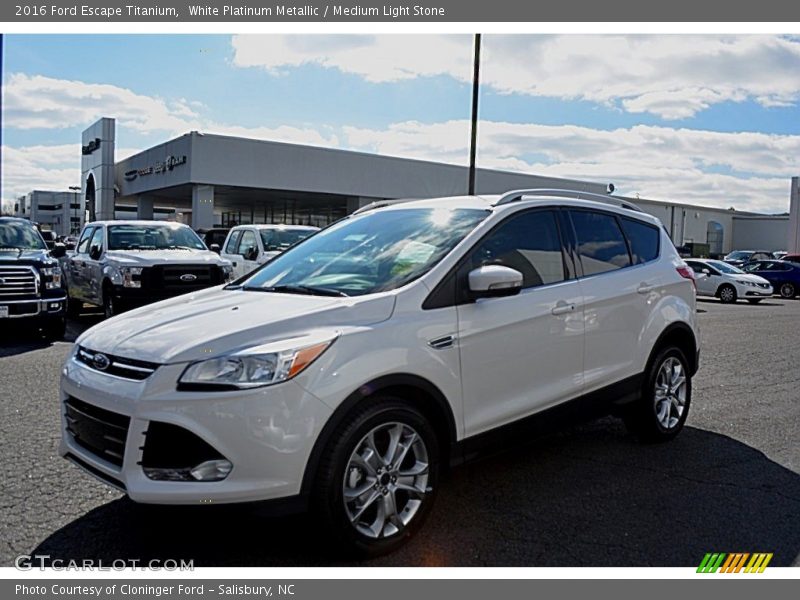 White Platinum Metallic / Medium Light Stone 2016 Ford Escape Titanium