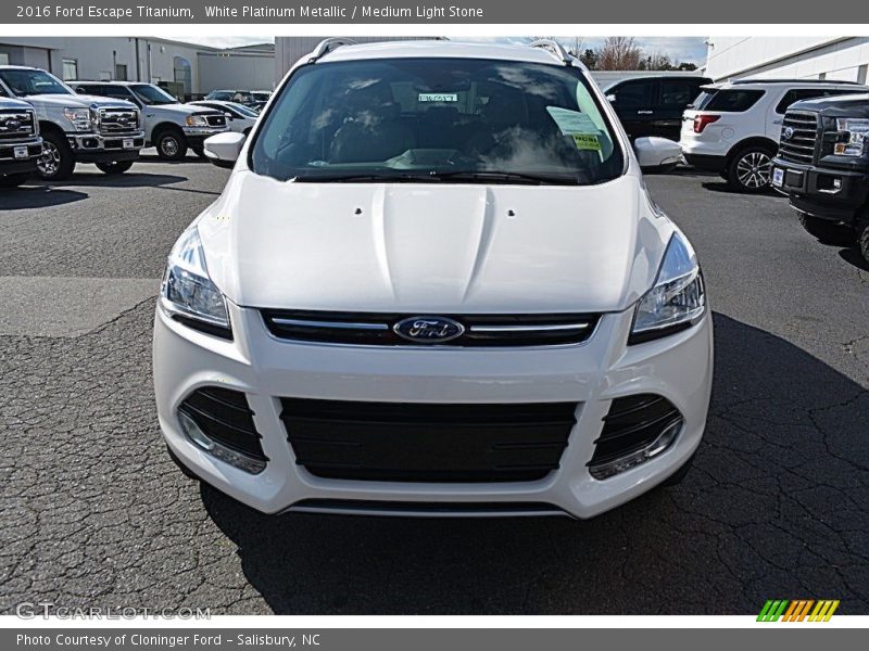 White Platinum Metallic / Medium Light Stone 2016 Ford Escape Titanium