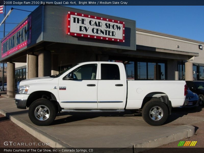 Bright White / Medium Slate Gray 2008 Dodge Ram 2500 Big Horn Quad Cab 4x4