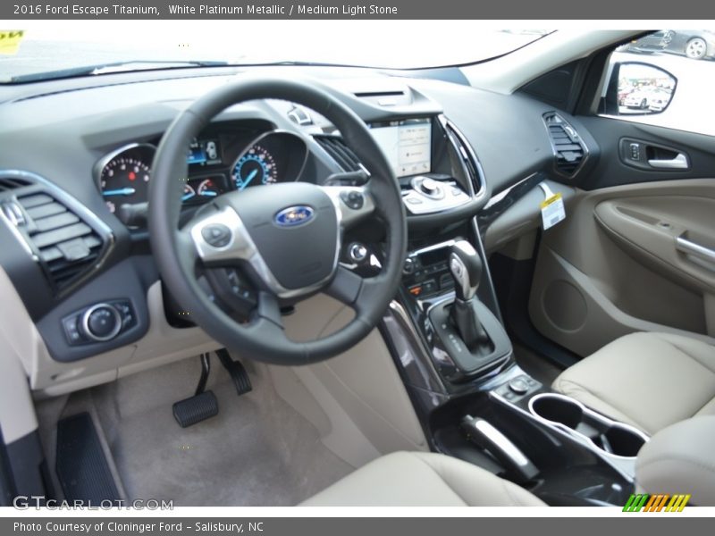 White Platinum Metallic / Medium Light Stone 2016 Ford Escape Titanium