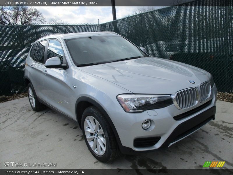 Glacier Silver Metallic / Black 2016 BMW X3 xDrive28i