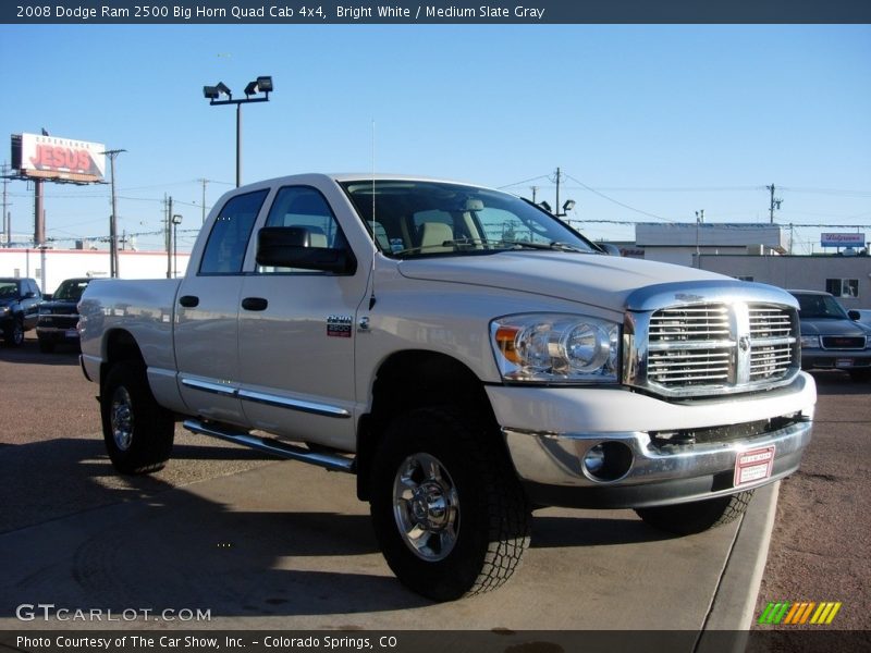 Bright White / Medium Slate Gray 2008 Dodge Ram 2500 Big Horn Quad Cab 4x4