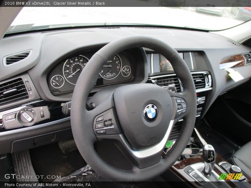 Glacier Silver Metallic / Black 2016 BMW X3 xDrive28i