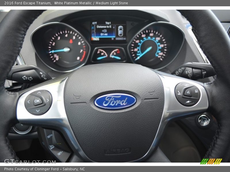 White Platinum Metallic / Medium Light Stone 2016 Ford Escape Titanium