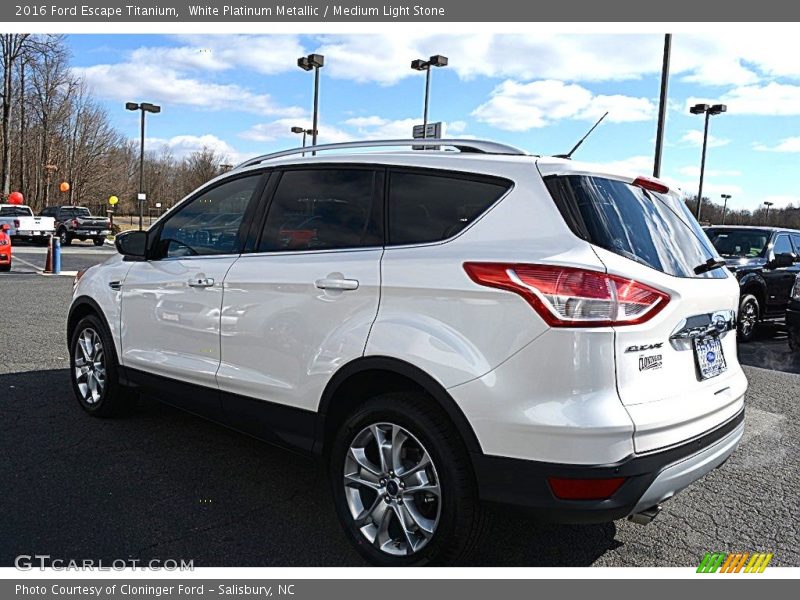 White Platinum Metallic / Medium Light Stone 2016 Ford Escape Titanium