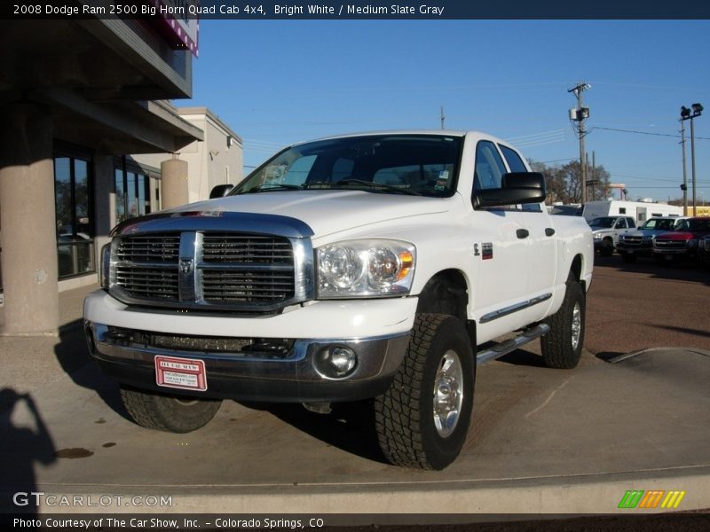 Bright White / Medium Slate Gray 2008 Dodge Ram 2500 Big Horn Quad Cab 4x4