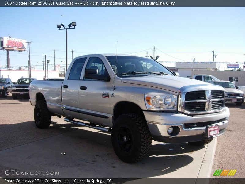 Bright Silver Metallic / Medium Slate Gray 2007 Dodge Ram 2500 SLT Quad Cab 4x4 Big Horn