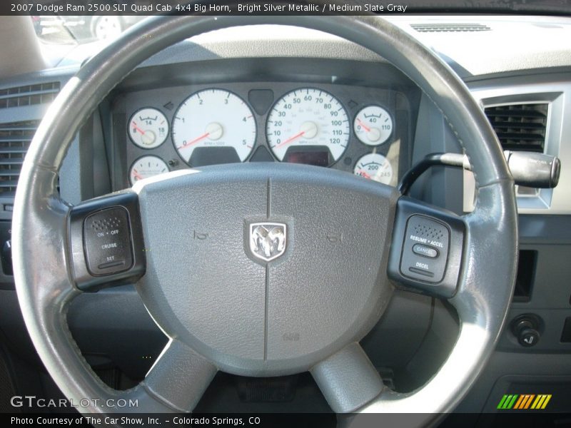Bright Silver Metallic / Medium Slate Gray 2007 Dodge Ram 2500 SLT Quad Cab 4x4 Big Horn