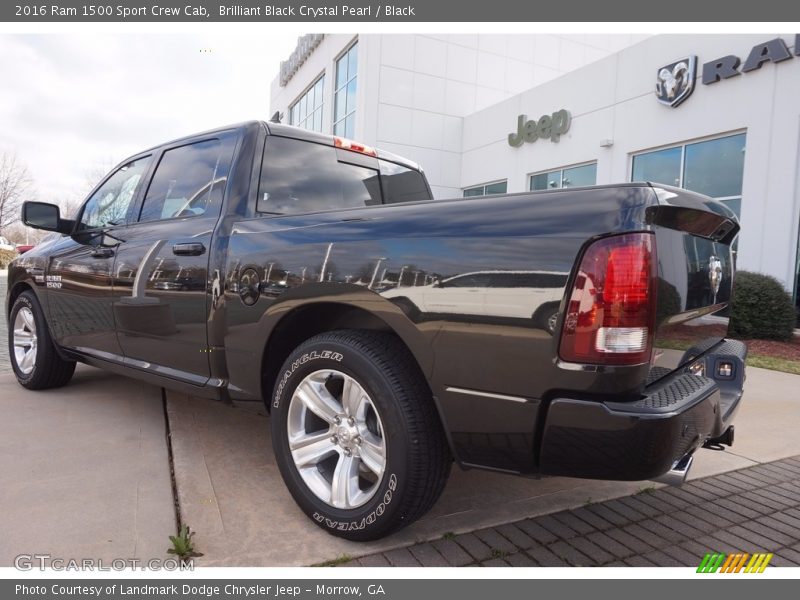Brilliant Black Crystal Pearl / Black 2016 Ram 1500 Sport Crew Cab