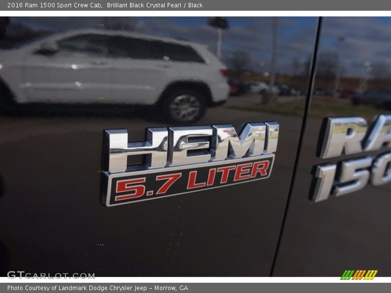 Brilliant Black Crystal Pearl / Black 2016 Ram 1500 Sport Crew Cab