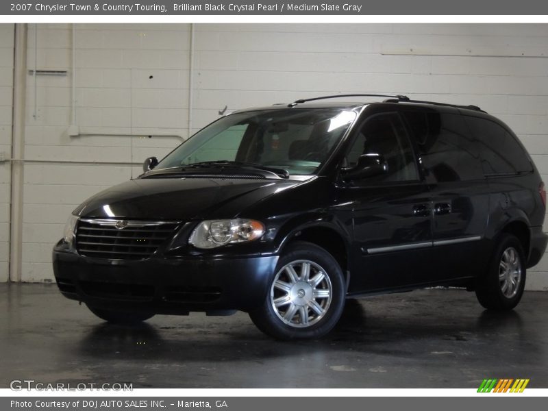 Brilliant Black Crystal Pearl / Medium Slate Gray 2007 Chrysler Town & Country Touring