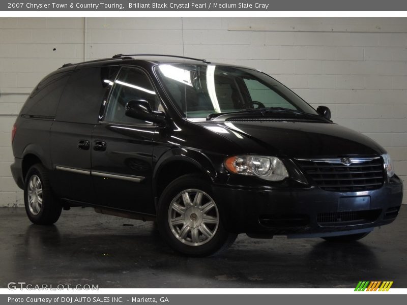 Brilliant Black Crystal Pearl / Medium Slate Gray 2007 Chrysler Town & Country Touring