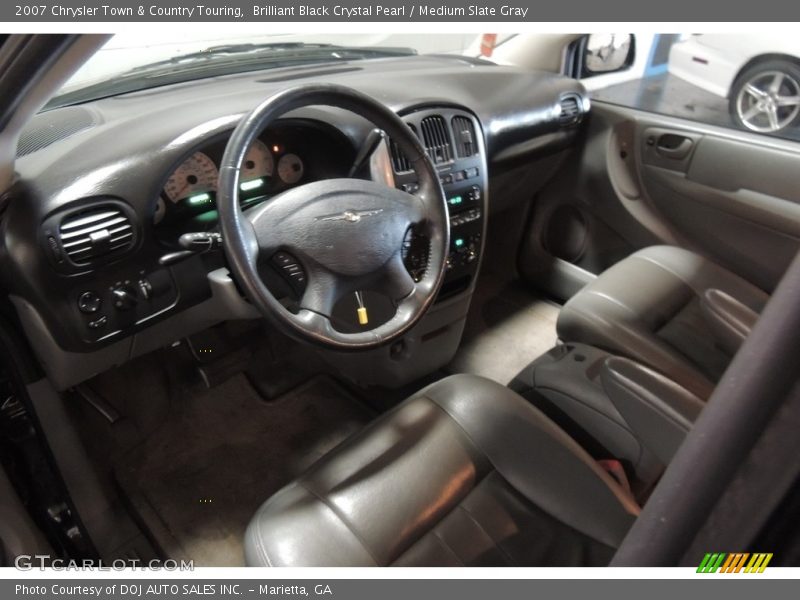 Brilliant Black Crystal Pearl / Medium Slate Gray 2007 Chrysler Town & Country Touring