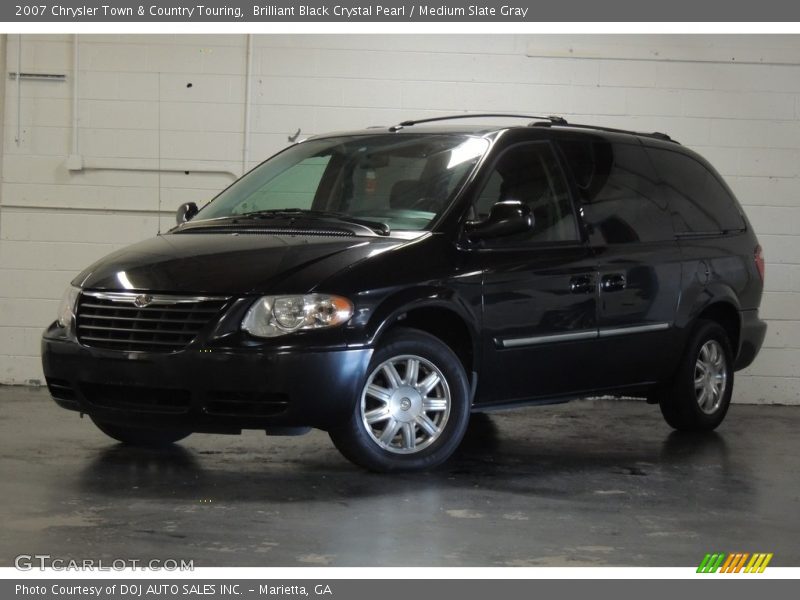 Brilliant Black Crystal Pearl / Medium Slate Gray 2007 Chrysler Town & Country Touring