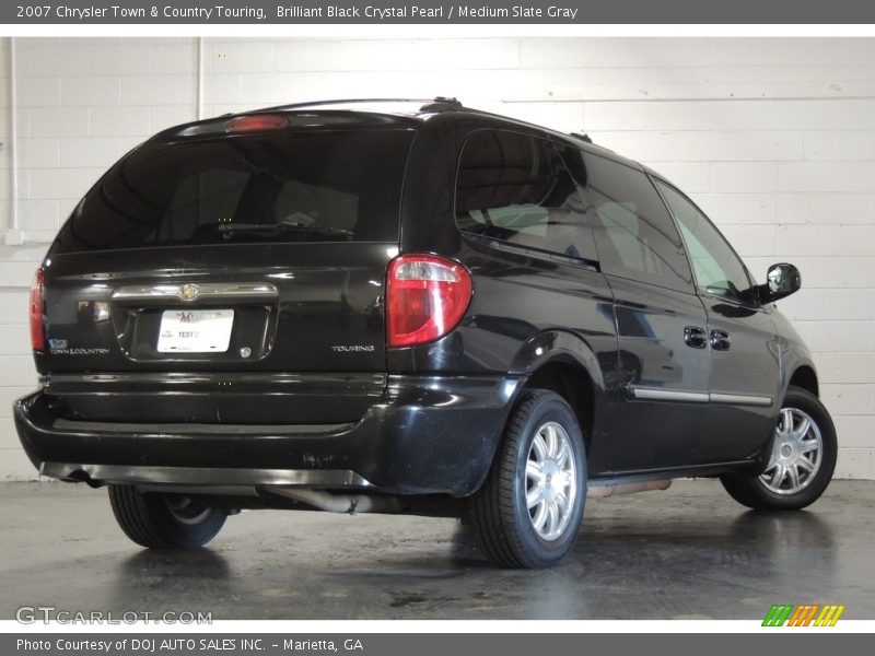 Brilliant Black Crystal Pearl / Medium Slate Gray 2007 Chrysler Town & Country Touring