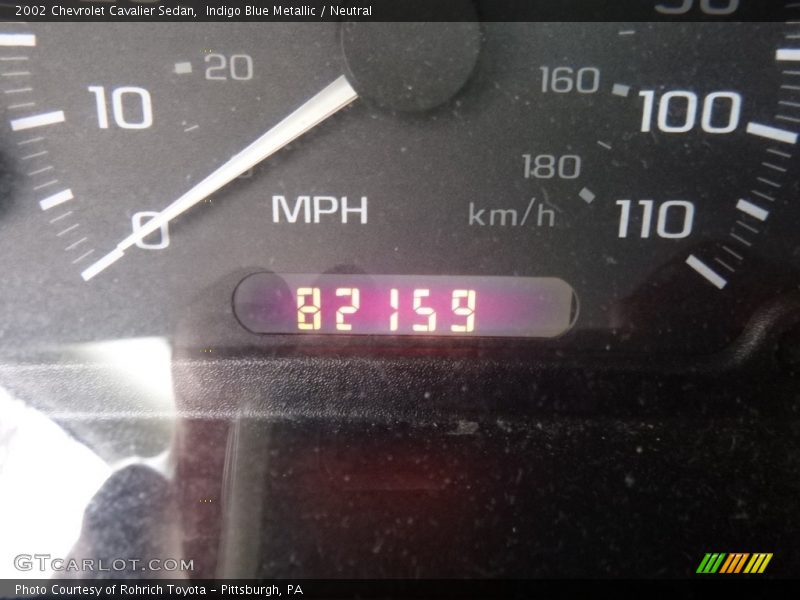 Indigo Blue Metallic / Neutral 2002 Chevrolet Cavalier Sedan