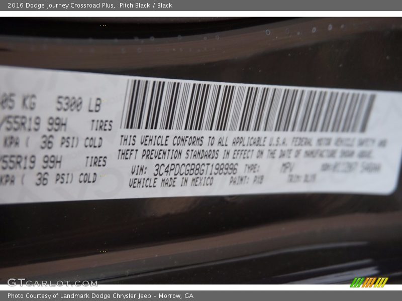 Pitch Black / Black 2016 Dodge Journey Crossroad Plus