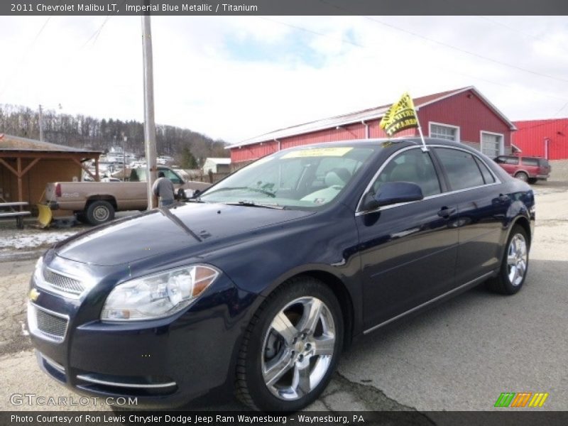Imperial Blue Metallic / Titanium 2011 Chevrolet Malibu LT