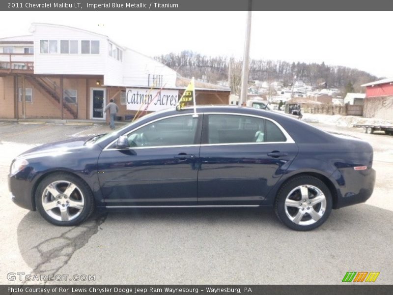 Imperial Blue Metallic / Titanium 2011 Chevrolet Malibu LT