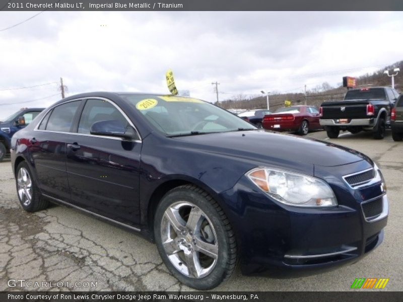 Imperial Blue Metallic / Titanium 2011 Chevrolet Malibu LT