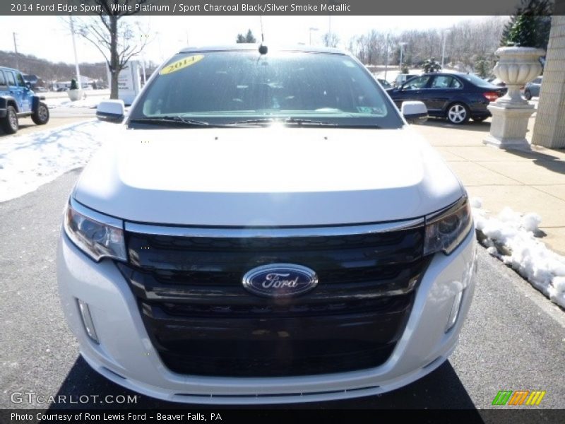 White Platinum / Sport Charcoal Black/Silver Smoke Metallic 2014 Ford Edge Sport