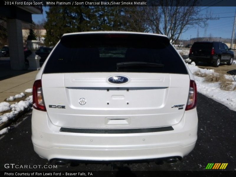 White Platinum / Sport Charcoal Black/Silver Smoke Metallic 2014 Ford Edge Sport
