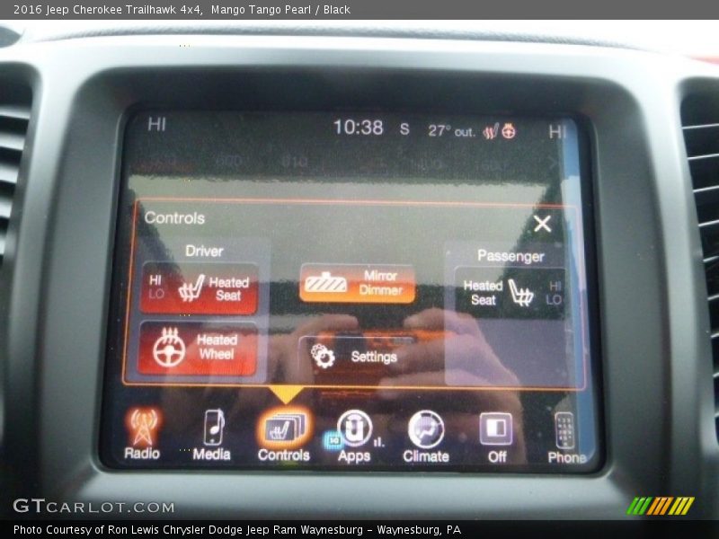 Mango Tango Pearl / Black 2016 Jeep Cherokee Trailhawk 4x4