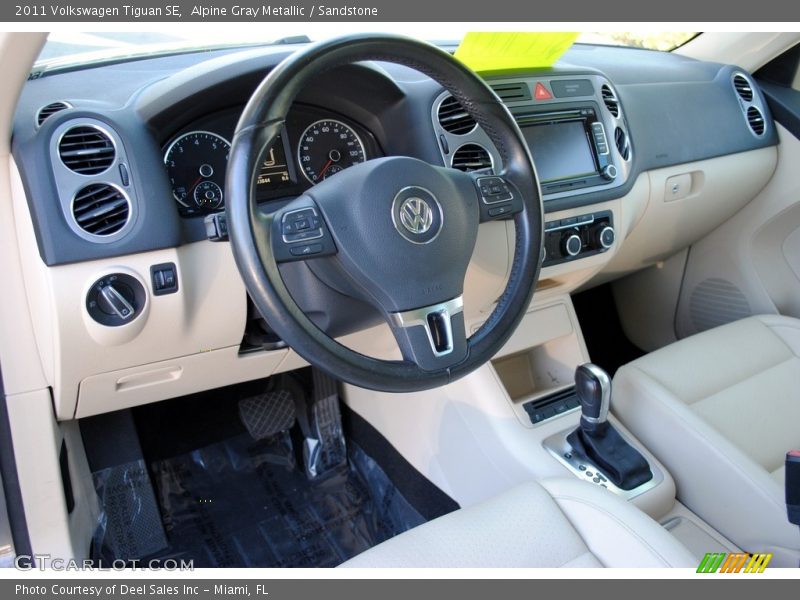 Alpine Gray Metallic / Sandstone 2011 Volkswagen Tiguan SE