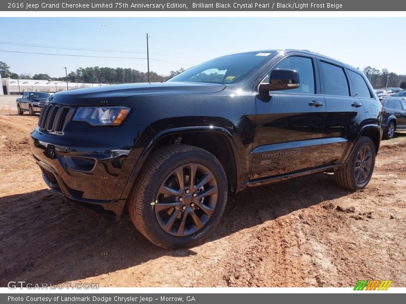 Brilliant Black Crystal Pearl / Black/Light Frost Beige 2016 Jeep Grand Cherokee Limited 75th Anniversary Edition