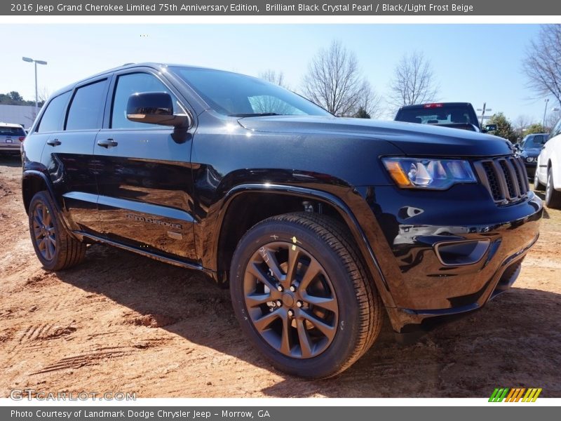 Brilliant Black Crystal Pearl / Black/Light Frost Beige 2016 Jeep Grand Cherokee Limited 75th Anniversary Edition