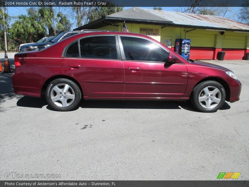 Radiant Ruby Pearl / Gray 2004 Honda Civic EX Sedan