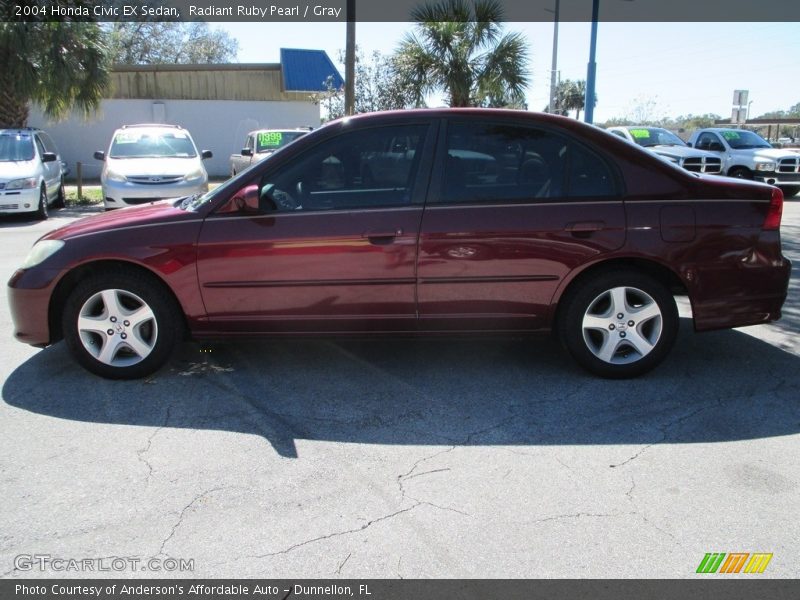 Radiant Ruby Pearl / Gray 2004 Honda Civic EX Sedan