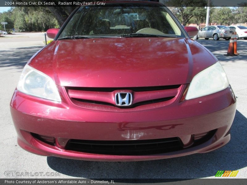 Radiant Ruby Pearl / Gray 2004 Honda Civic EX Sedan