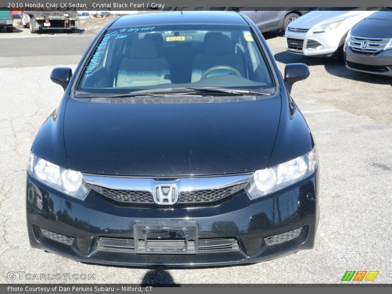 Crystal Black Pearl / Gray 2010 Honda Civic LX Sedan