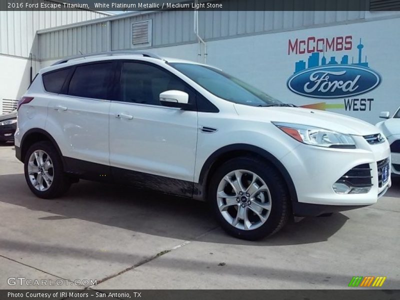 White Platinum Metallic / Medium Light Stone 2016 Ford Escape Titanium