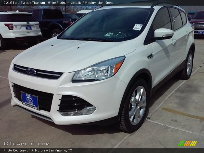 White Platinum Metallic / Medium Light Stone 2016 Ford Escape Titanium