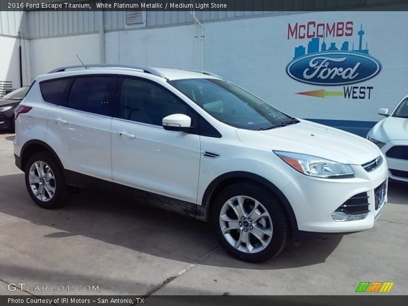 White Platinum Metallic / Medium Light Stone 2016 Ford Escape Titanium