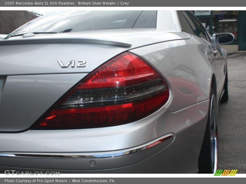 Brilliant Silver Metallic / Grey 2005 Mercedes-Benz SL 600 Roadster