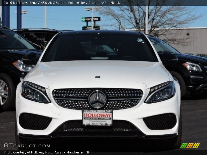 Polar White / Cranberry Red/Black 2016 Mercedes-Benz C 450 AMG Sedan