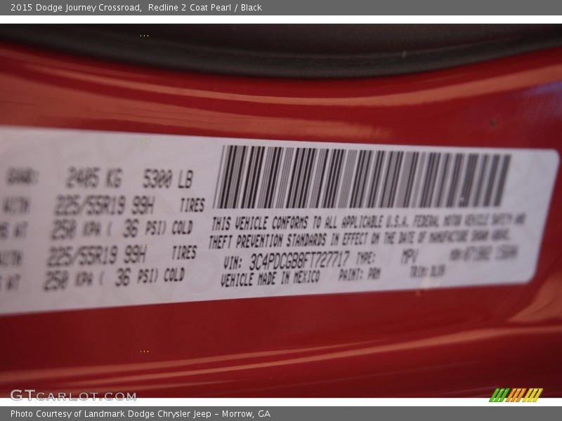 Redline 2 Coat Pearl / Black 2015 Dodge Journey Crossroad