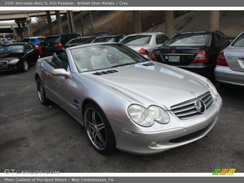 Brilliant Silver Metallic / Grey 2005 Mercedes-Benz SL 600 Roadster