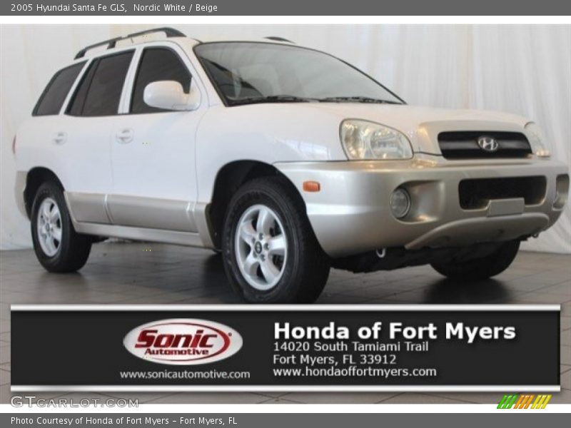 Nordic White / Beige 2005 Hyundai Santa Fe GLS