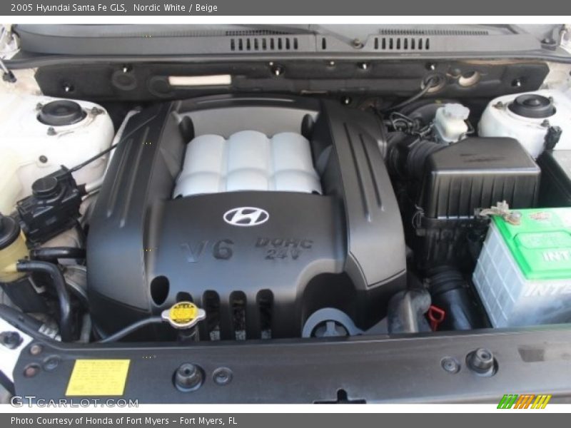 Nordic White / Beige 2005 Hyundai Santa Fe GLS