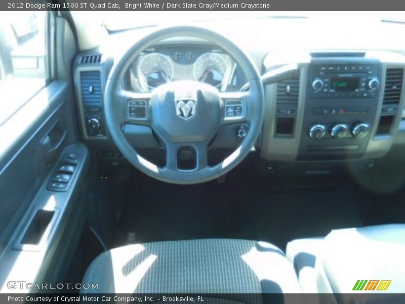 Bright White / Dark Slate Gray/Medium Graystone 2012 Dodge Ram 1500 ST Quad Cab
