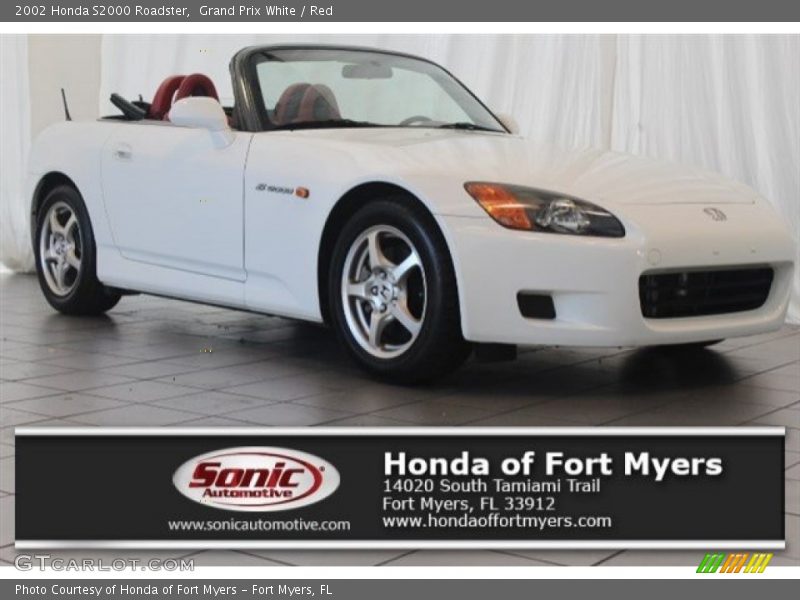 Grand Prix White / Red 2002 Honda S2000 Roadster