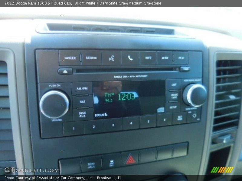 Bright White / Dark Slate Gray/Medium Graystone 2012 Dodge Ram 1500 ST Quad Cab