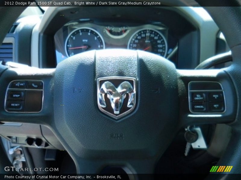 Bright White / Dark Slate Gray/Medium Graystone 2012 Dodge Ram 1500 ST Quad Cab