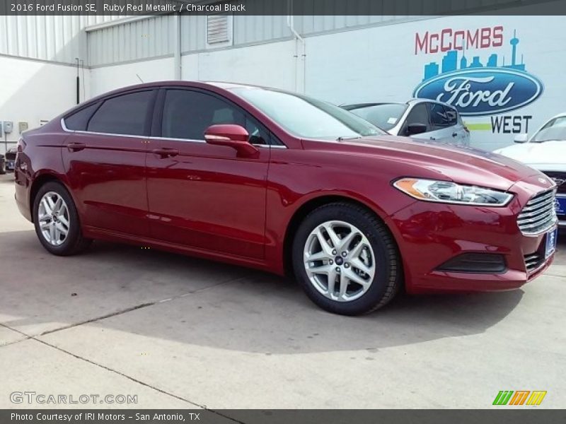 Ruby Red Metallic / Charcoal Black 2016 Ford Fusion SE